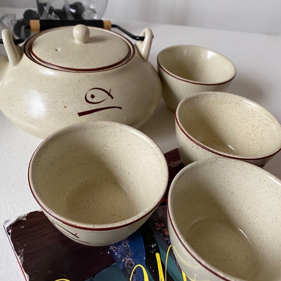 Set of 7 with lids Vintage Coffee Tea Pot Pedestal Porcelain Japan new - Picture 4 of 5